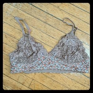 EUC Free People brown lace bralette, size S-M
